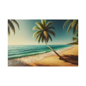 Palm trees on a tropical beach.