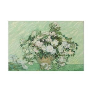 White roses in a vase, painting by Van Gogh.