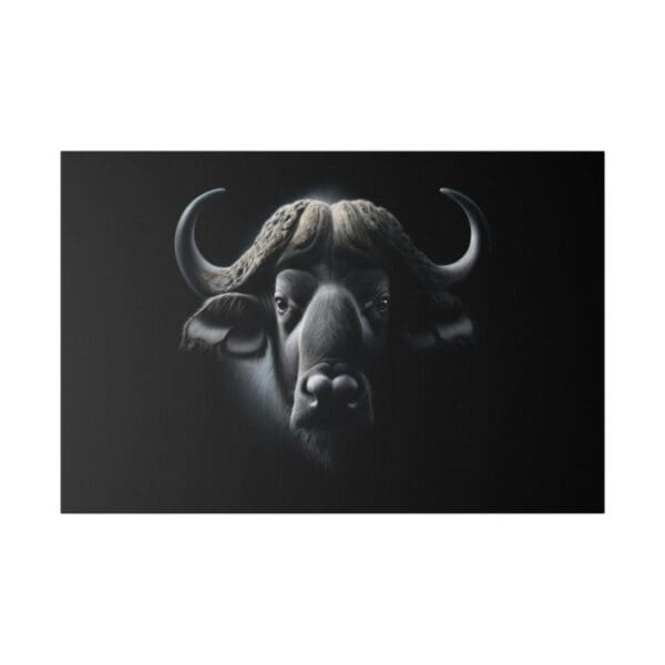 50014 - African Buffalo BW - Canvas, Stretched Ready to Hang. - Image 2