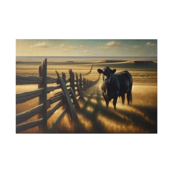 50121 - Angus By Fence - Canvas, Stretched Ready to Hang. - Image 2