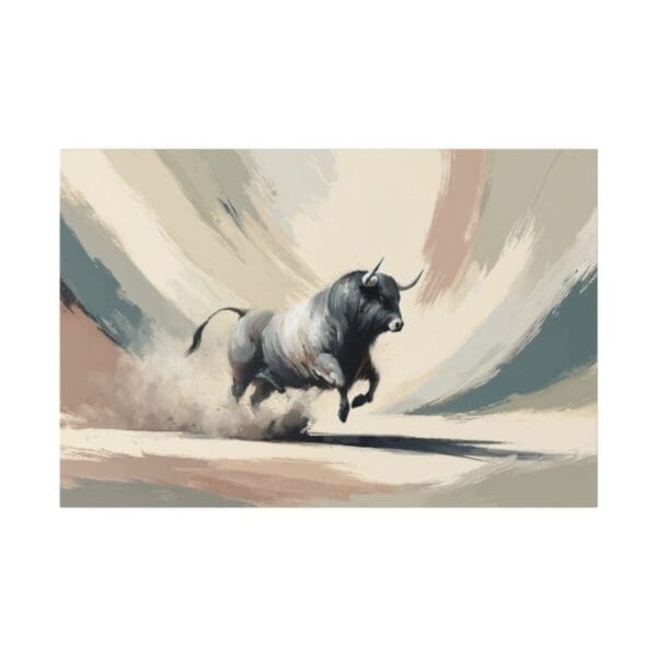 50125 - Bull Charging III - Canvas, Stretched Ready to Hang. - Image 2