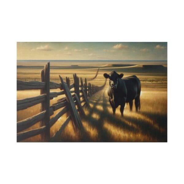 50121 - Angus By Fence - Canvas, Stretched Ready to Hang. - Image 3