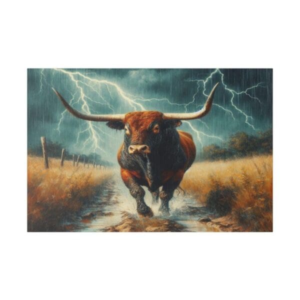 50126 - Longhorn Storm - Canvas, Stretched Ready to Hang. - Image 3