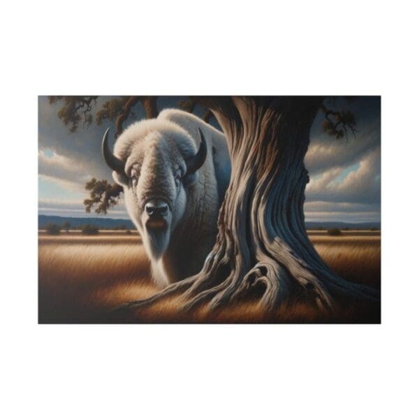 50006 - White Buffalo Bison - Canvas, Stretched Ready to Hang. - Image 3