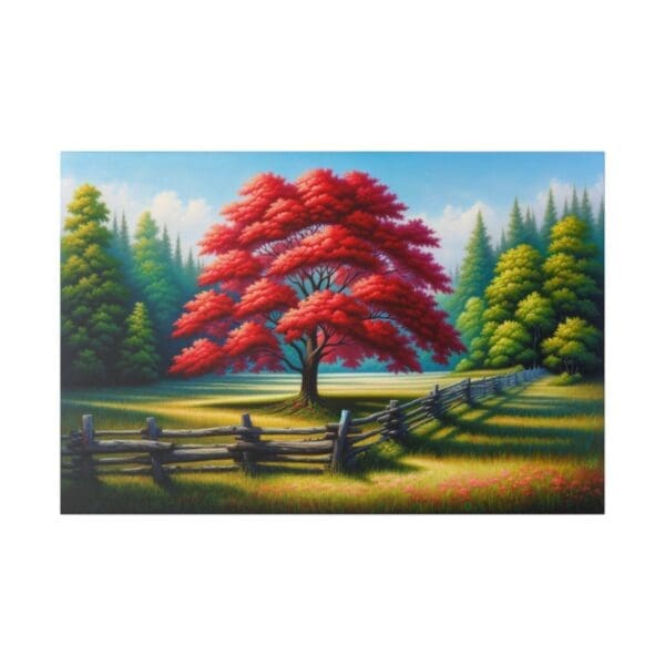 50402 - Red Maple & Old Fence - Canvas, Stretched Ready to Hang. - Image 3
