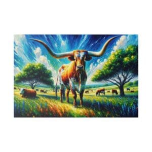 50104 - Longhorn Abstract V - Canvas, Stretched Ready to Hang.