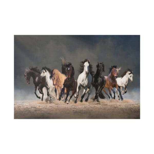 10075 - Horses Running - Canvas, Stretched Ready to Hang.
