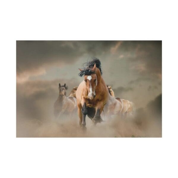 10052 - Horse Jumping - Canvas, Stretched Ready to Hang.