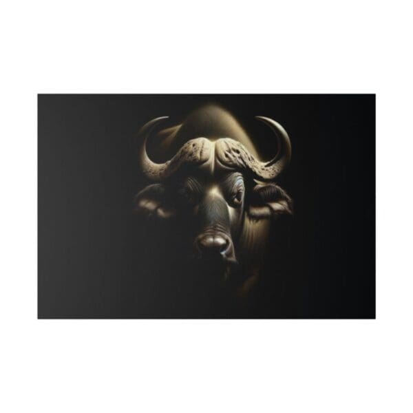 African buffalo portrait in low light.