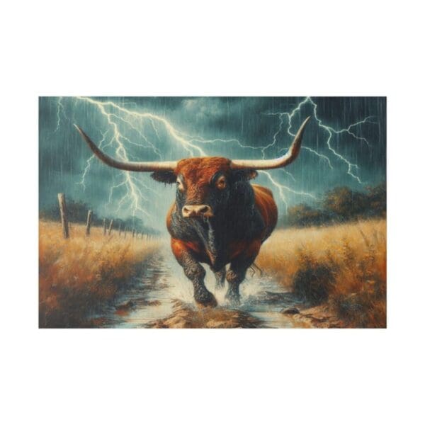 50126 - Longhorn Storm - Canvas, Stretched Ready to Hang.