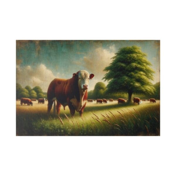 Bull in a grassy field with cows.
