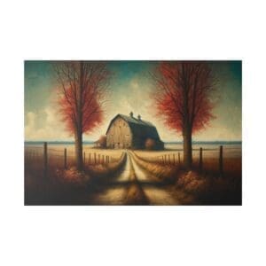 A rustic barn on a country road.