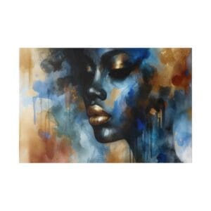 Abstract watercolor painting of a woman's face.