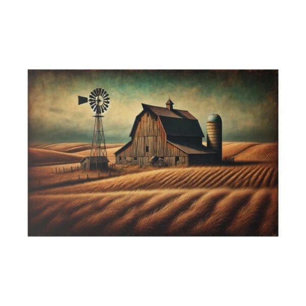 70004 - Old Windmill Barn - Canvas, Stretched Ready to Hang! - Image 3