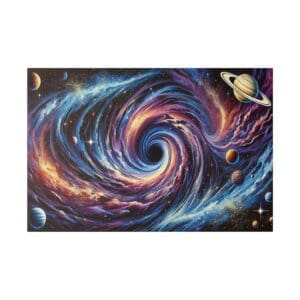 Black hole in a swirling galaxy.