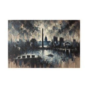Washington DC skyline painting with the Capitol.