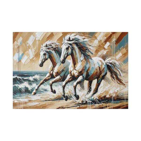 50524 - Horses Beach Run - Canvas, Stretched Ready to Hang. - Image 5