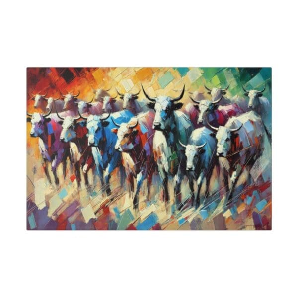 50112 - Cattle Herd Abstract - Canvas, Stretched Ready to Hang. - Image 4