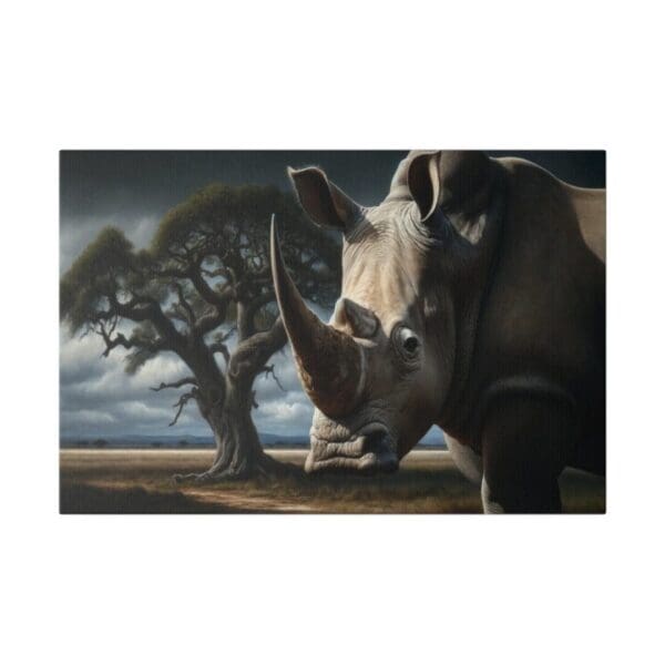 50604 - Rhino & Tree II - Canvas, Stretched Ready to Hang. - Image 4