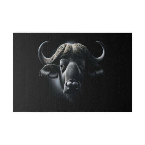 50014 - African Buffalo BW - Canvas, Stretched Ready to Hang. - Image 4