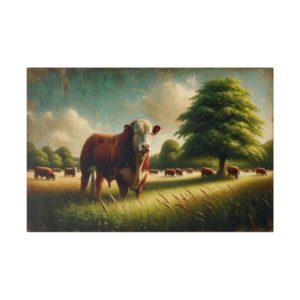 50129 - Hereford Bull III - Canvas, Stretched Ready to Hang. - Image 4