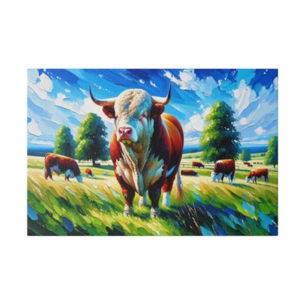 50130 - Hereford Bull Abstract - Canvas, Stretched Ready to Hang. - Image 4