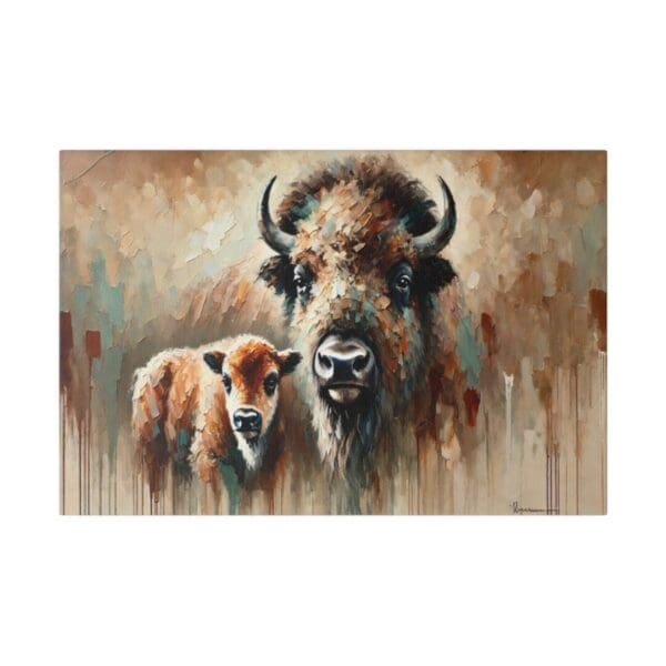 50005 - Buffalo Bison & Calf II - Canvas, Stretched Ready to Hang. - Image 4