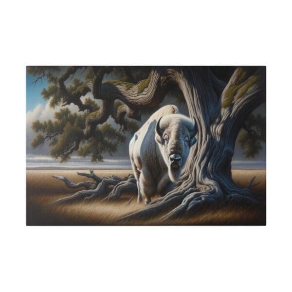 50008 - White Buffalo Bison III - Canvas, Stretched Ready to Hang. - Image 4