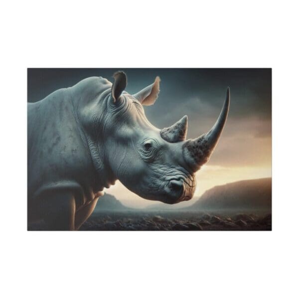 50613 - White Rhino Profile - Canvas, Stretched Ready to Hang. - Image 4