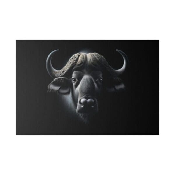 50014 - African Buffalo BW - Canvas, Stretched Ready to Hang. - Image 5