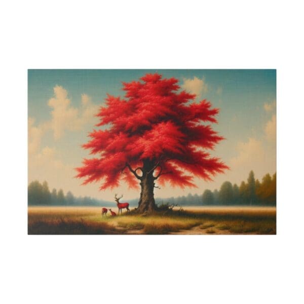 50405 - Red Maple & Deer - Canvas, Stretched Ready to Hang. - Image 5