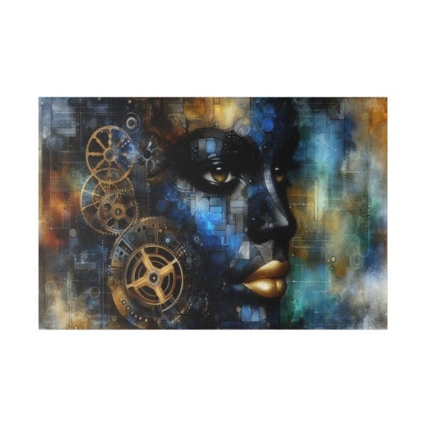 70425 - Mechanical Blue Gold - Canvas, Stretched Ready to Hang! - Image 2
