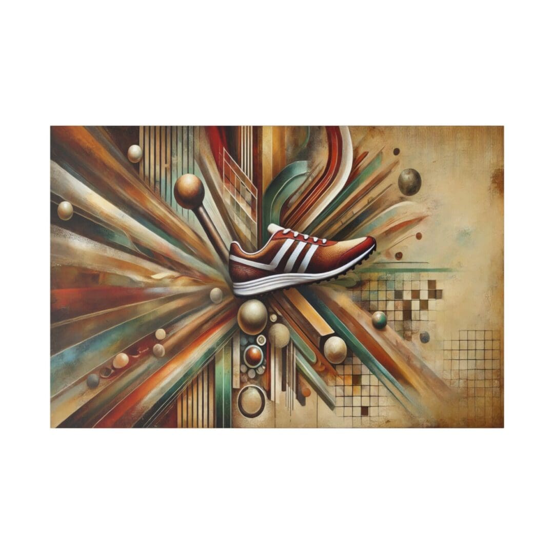 Abstract painting of a running shoe.