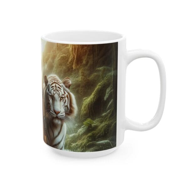 70604CC15W - 15oz Ceramic Mug, Amazon Tiger Queen, Fantasy, Mythology, Tiger, Lion - Image 2