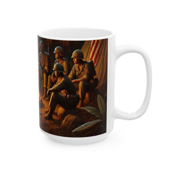 70494CC15W - 15oz Ceramic Mug, Making Plans, Ethnic, Army, Marines, Soldiers - Image 2