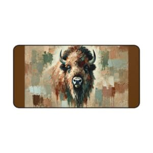 Bison painting with abstract background.