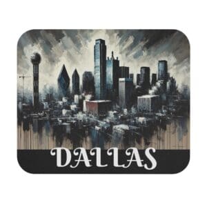 Dallas skyline painting with stormy background.
