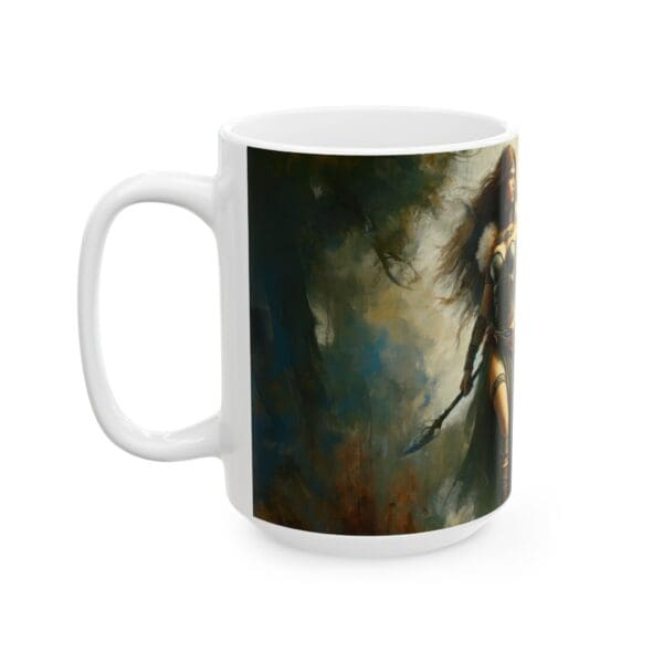 70601CC15W - 15oz Ceramic Mug, Amazon Warrior Lion, Fantasy, Mythology, Tiger - Image 3