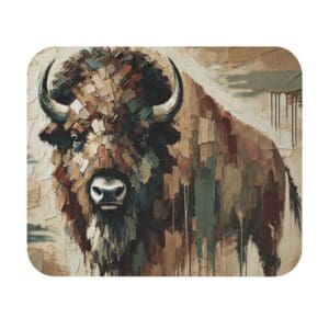 Abstract painting of a bison.