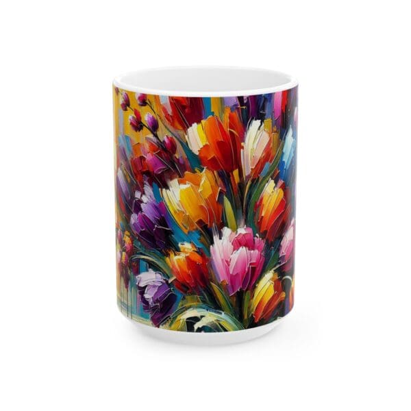 50328CC15W - 15oz Ceramic Mug, Floral Takeover III