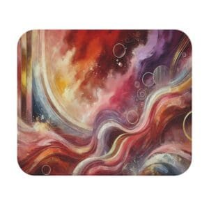 Abstract colorful swirling patterns with circles.