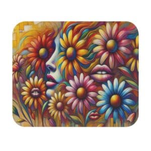 Colorful abstract flowers and face painting.