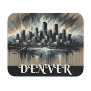 Denver skyline in abstract artistic style.