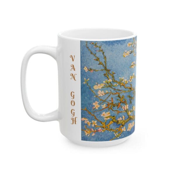 10299CC15W - 15oz Ceramic Mug, VAN GOGH - BLOSSOMING ALMOND TREE - Image 3