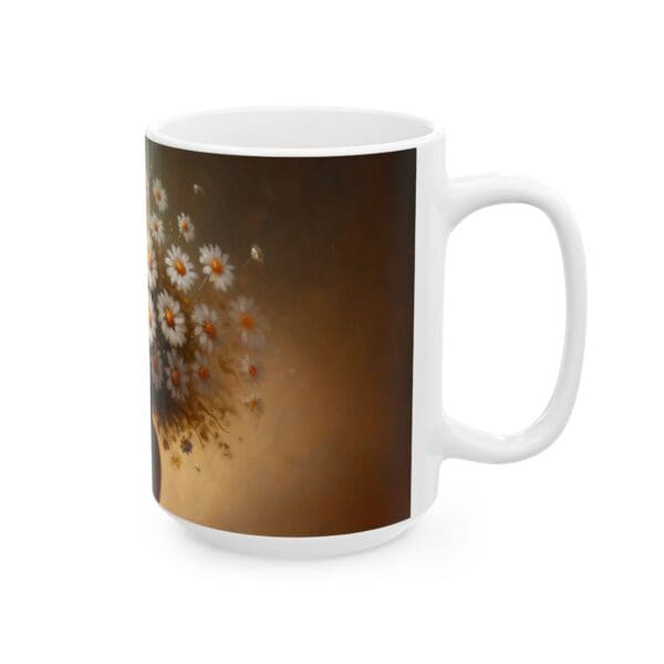 50319CC15W - 15oz Ceramic Mug, Daisies Vase Setting - Image 2