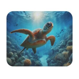 Sea turtle swimming in vibrant coral reef.