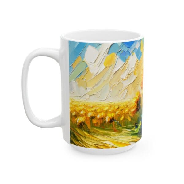 50305CC15W - 15oz Ceramic Mug, Sunflower Field Abstract - Image 3