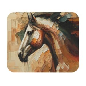 Abstract painting of a horse head.