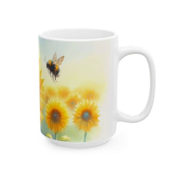 50329CC15W - 15oz Ceramic Mug, Sunflower & Bee - Image 2