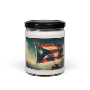 Jar with Puerto Rican flag design.